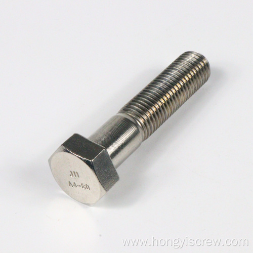 Self color high quality stainless steel hex bolt